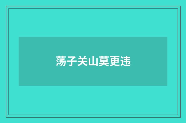 荡子关山莫更违