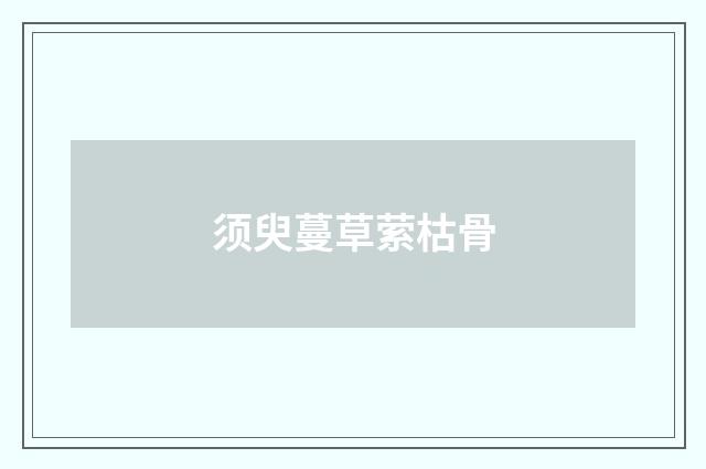 须臾蔓草萦枯骨