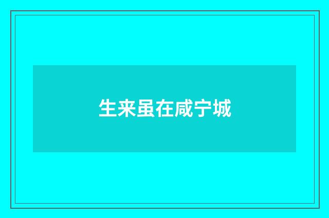 生来虽在咸宁城