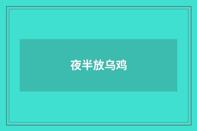 夜半放乌鸡