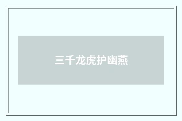 三千龙虎护幽燕