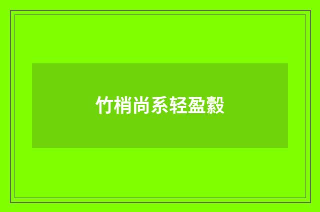 竹梢尚系轻盈縠
