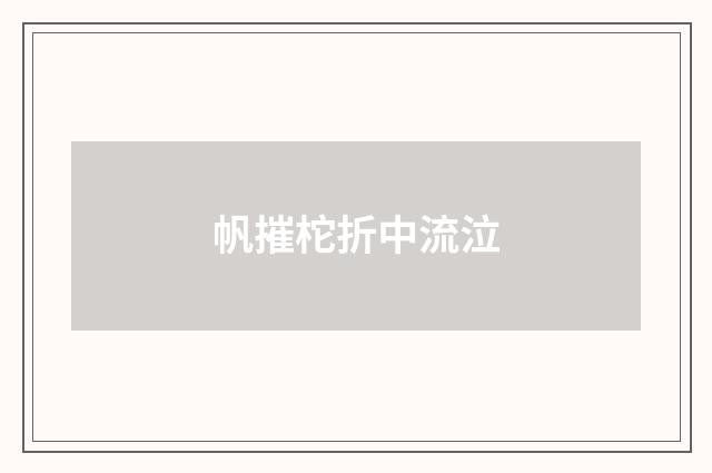 帆摧柁折中流泣