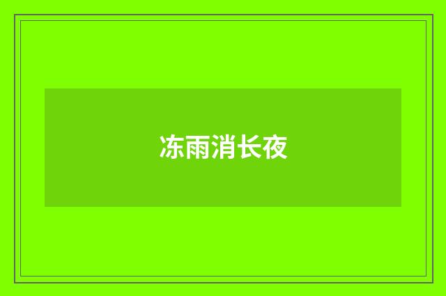 冻雨消长夜