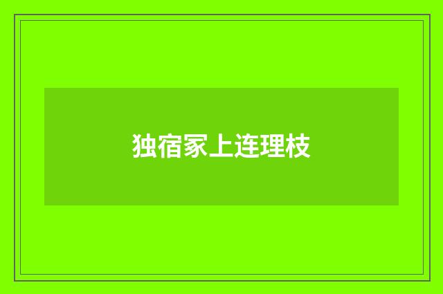 独宿冢上连理枝