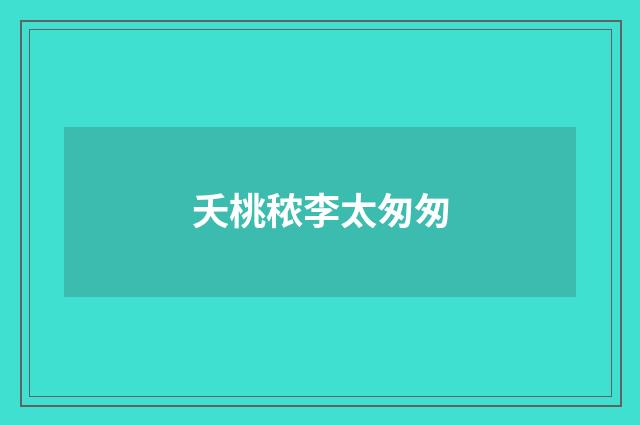 夭桃秾李太匆匆