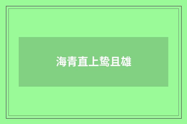海青直上鸷且雄