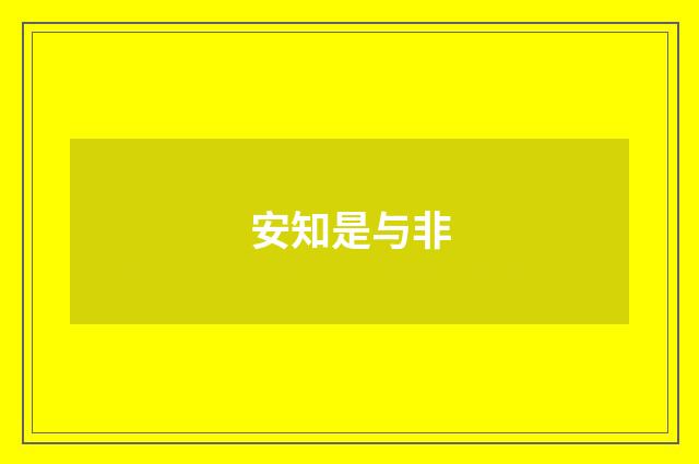 安知是与非
