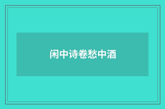 闲中诗卷愁中酒