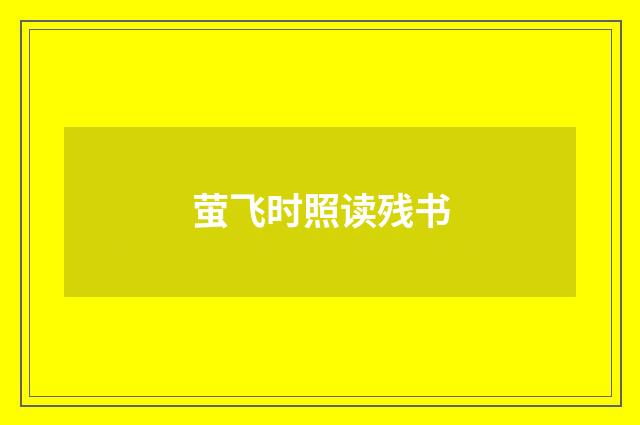 萤飞时照读残书