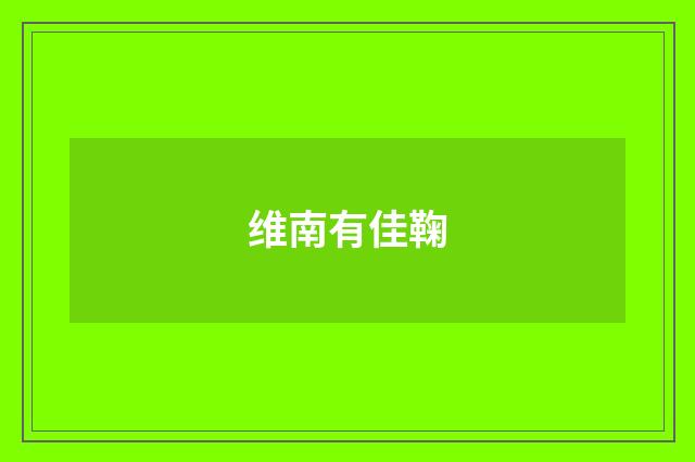 维南有佳鞠