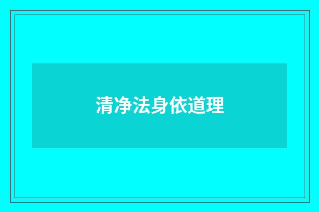 清净法身依道理