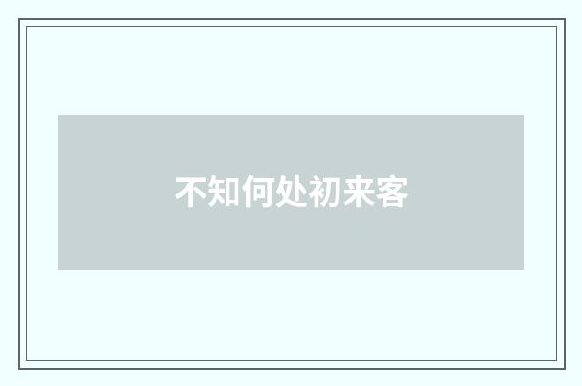 不知何处初来客