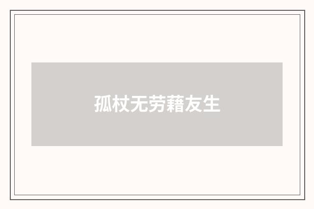 孤杖无劳藉友生