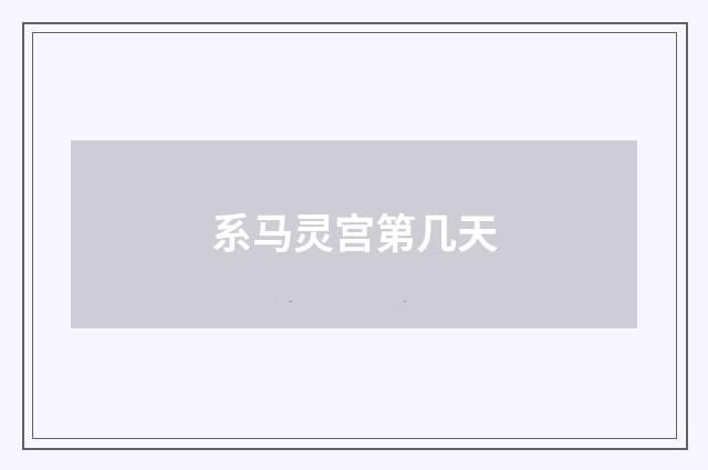 系马灵宫第几天