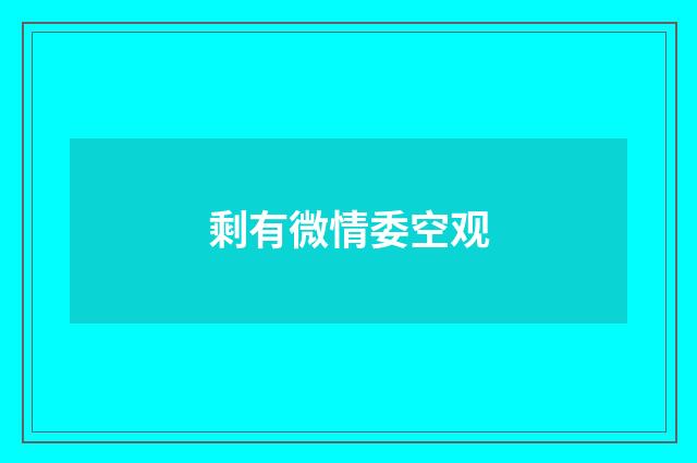 剩有微情委空观
