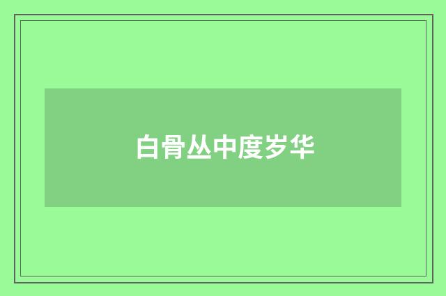 白骨丛中度岁华