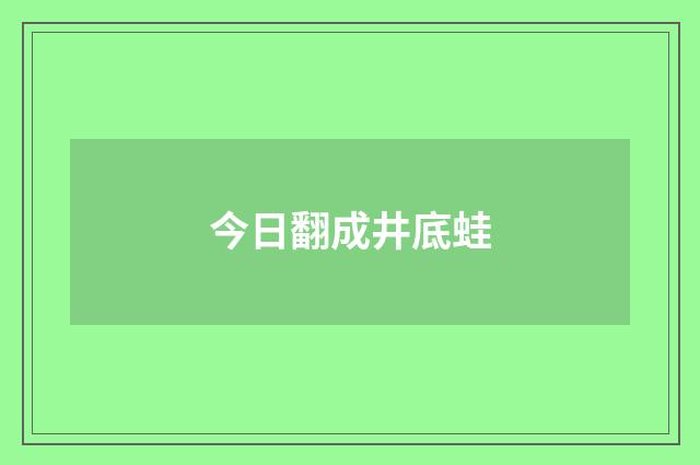 今日翻成井底蛙