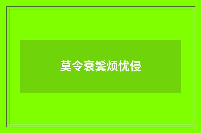 莫令衰鬓烦忧侵