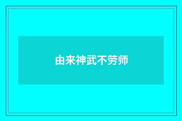 由来神武不劳师
