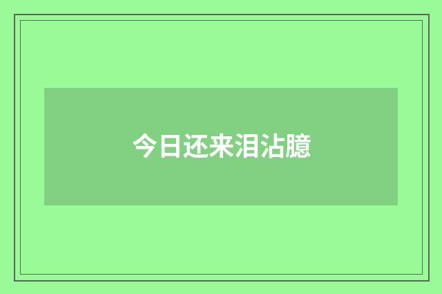 今日还来泪沾臆