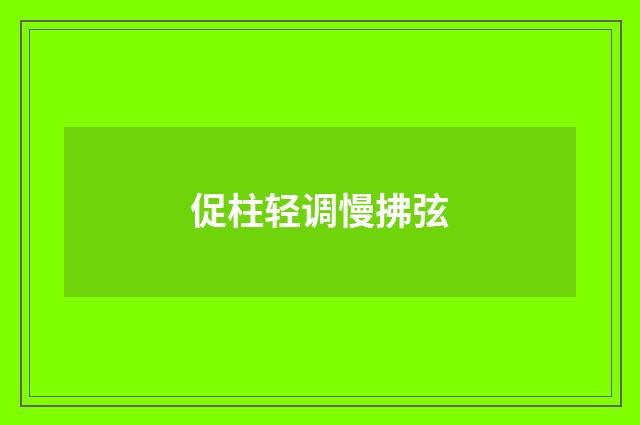 促柱轻调慢拂弦