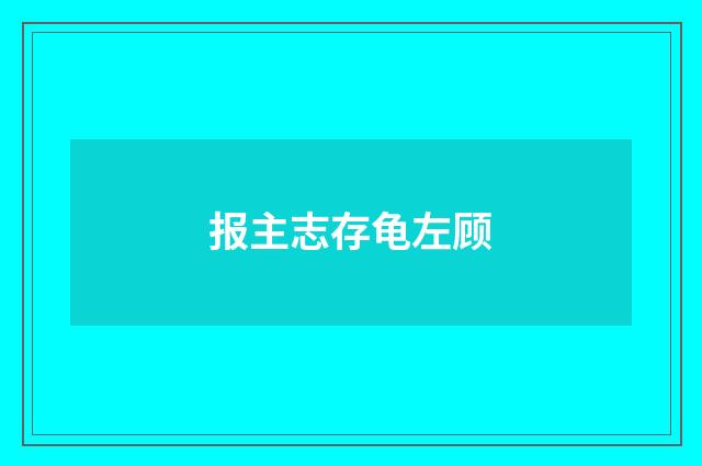 报主志存龟左顾
