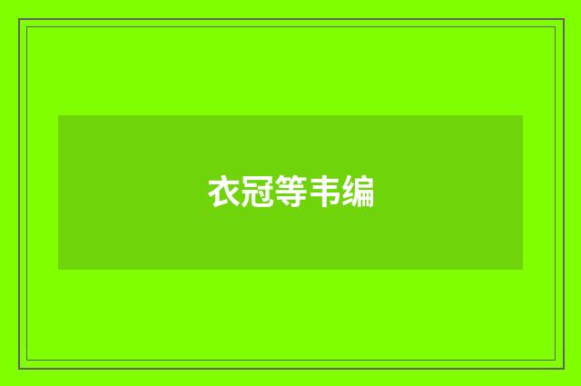 衣冠等韦编