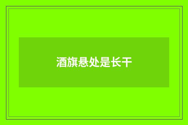 酒旗悬处是长干