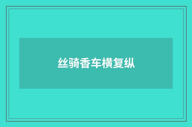 丝骑香车横复纵