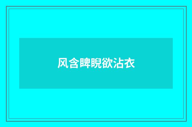 风含睥睨欲沾衣