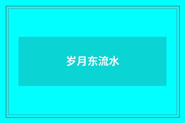 岁月东流水