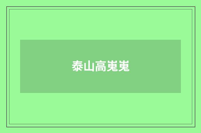 泰山高嵬嵬