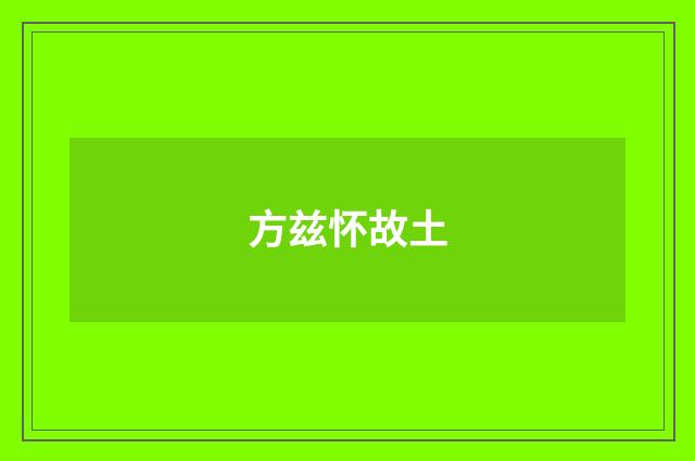 方兹怀故土