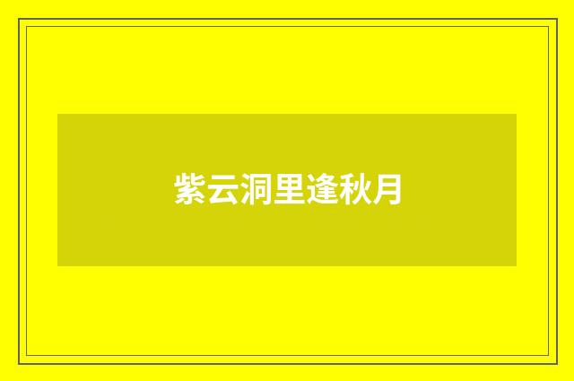紫云洞里逢秋月