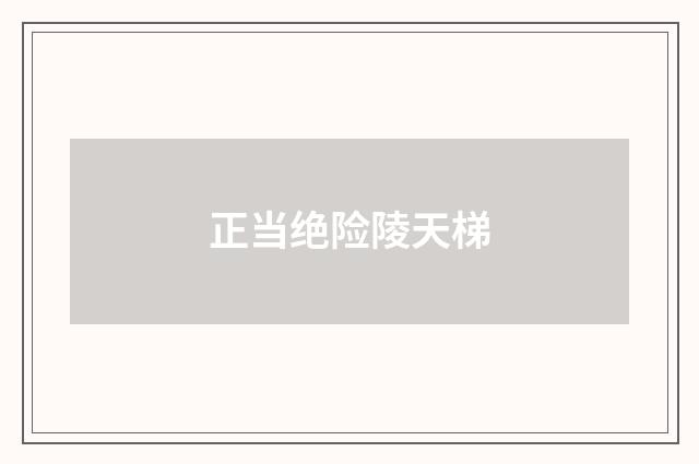 正当绝险陵天梯