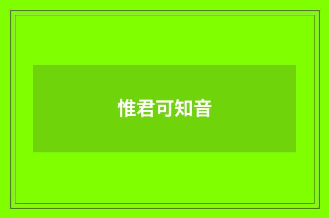惟君可知音