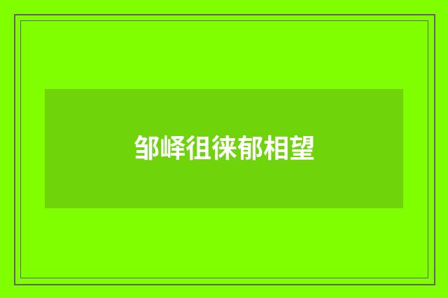 邹峄徂徕郁相望