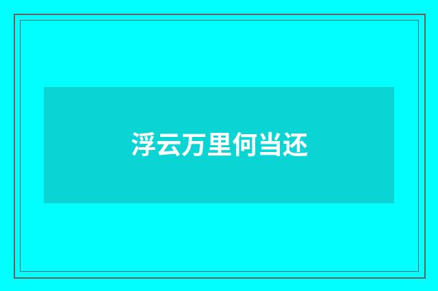 浮云万里何当还