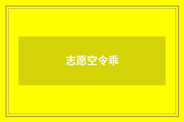 志愿空令乖