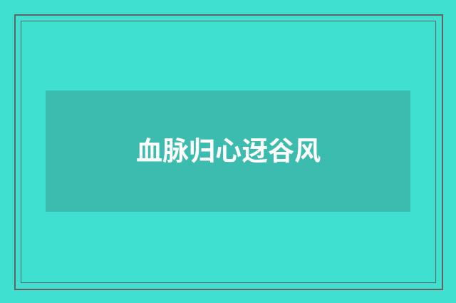 血脉归心迓谷风