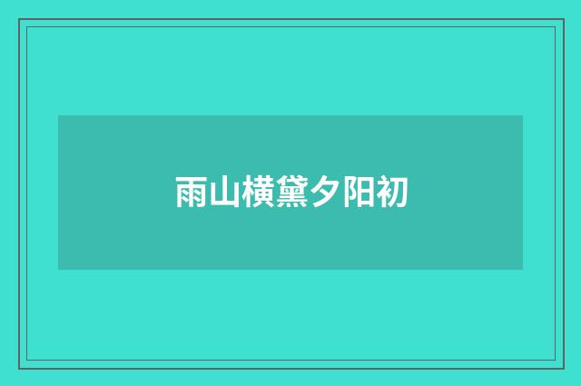 雨山横黛夕阳初