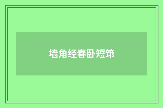墙角经春卧短筇