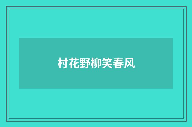村花野柳笑春风