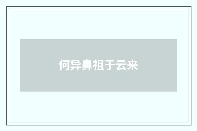 何异鼻祖于云来