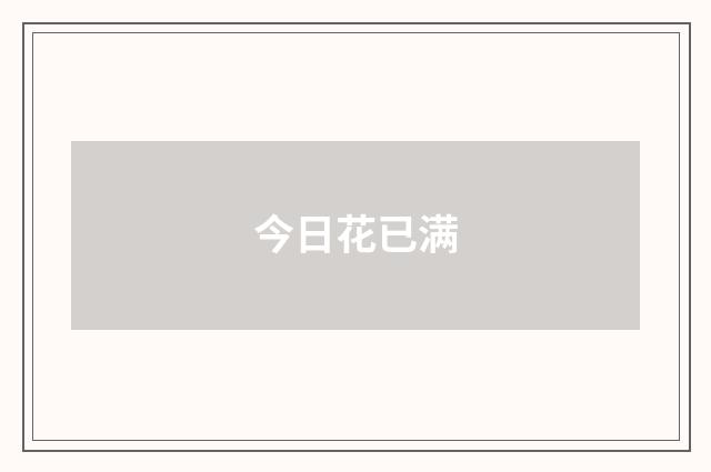今日花已满