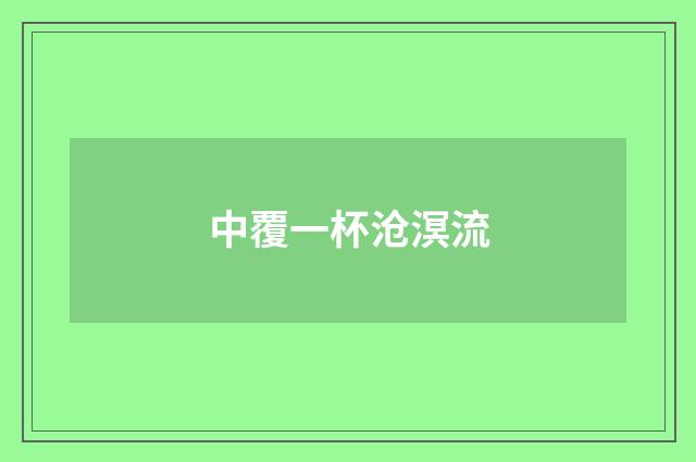 中覆一杯沧溟流