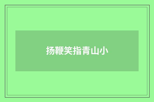 扬鞭笑指青山小