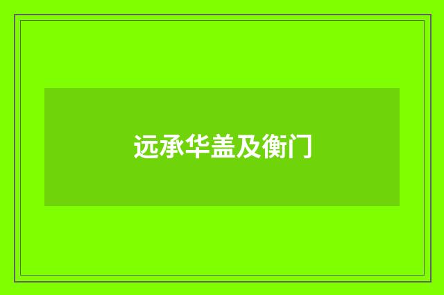 远承华盖及衡门