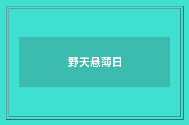 野天悬薄日